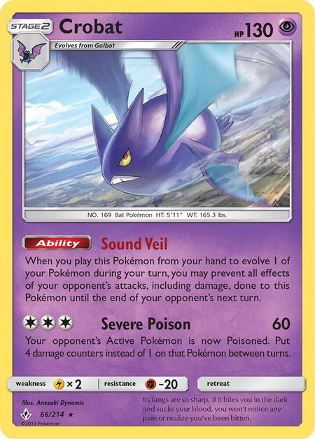 Crobat - SM - Unbroken Bonds Pokémon trading card