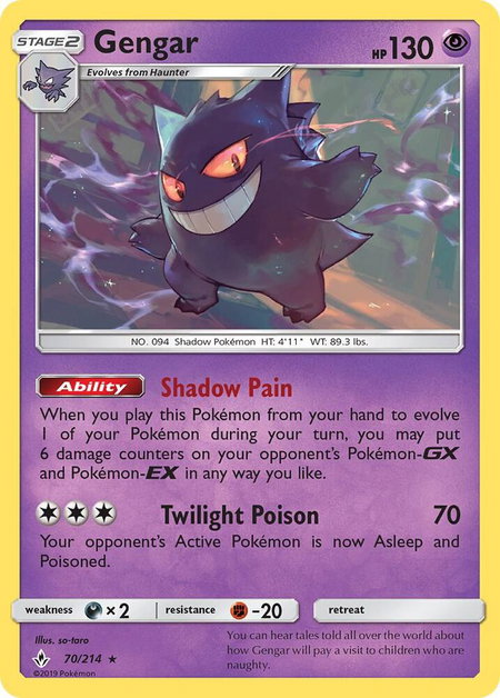 Gengar - SM - Unbroken Bonds Pokémon trading card