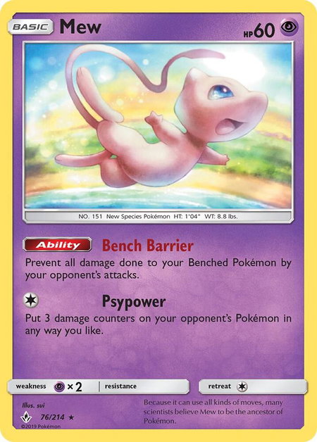 Mew - SM - Unbroken Bonds Pokémon trading card