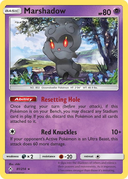 Marshadow - SM - Unbroken Bonds Pokémon trading card