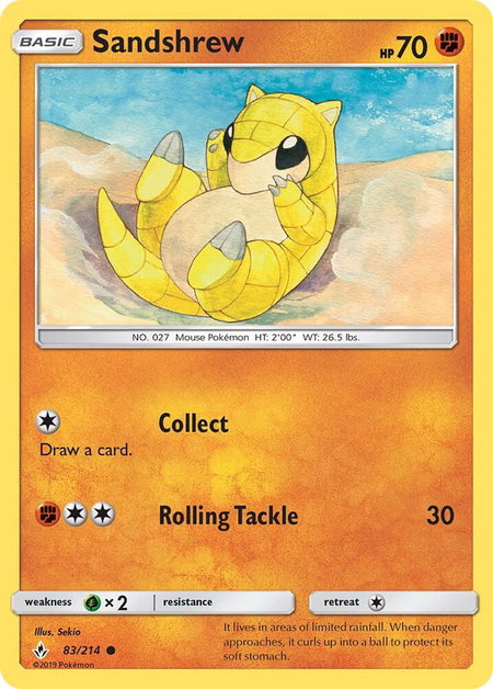 Sandshrew - SM - Unbroken Bonds Pokémon trading card