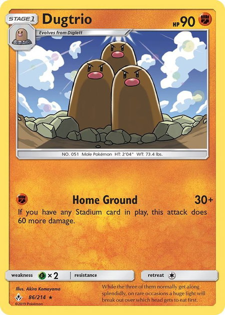 Dugtrio - SM - Unbroken Bonds Pokémon trading card