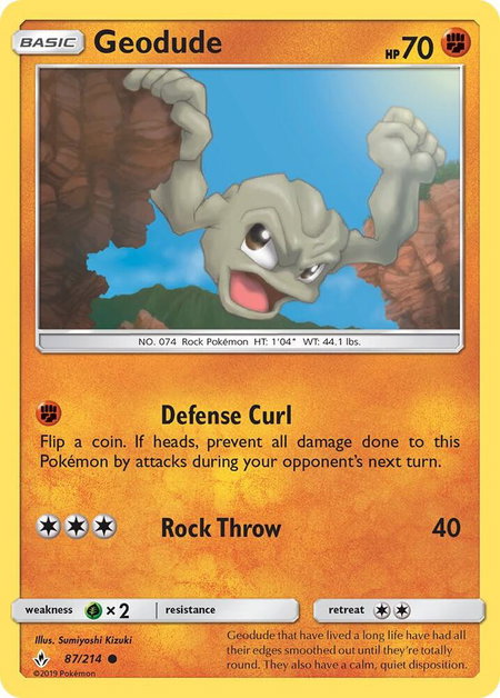 Geodude - SM - Unbroken Bonds Pokémon trading card
