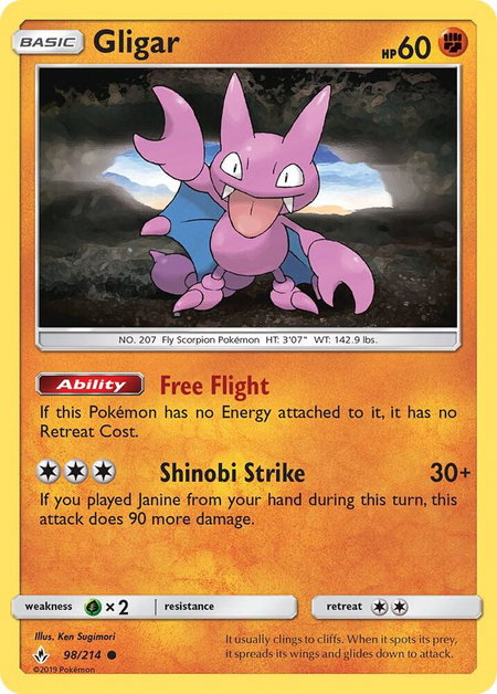 Gligar - SM - Unbroken Bonds Pokémon trading card