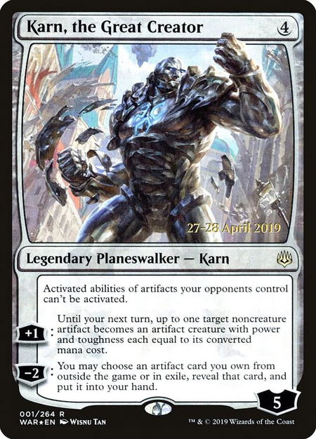 Karn, the Great Creator - Prerelease Cards Magic: The Gathering trading card