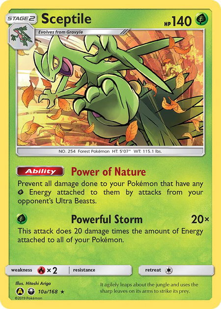 Sceptile - 10a/168 trading card from Alternate Art Promos Sceptile - 10a/168 - Alternate Art Promos Pokémon trading card