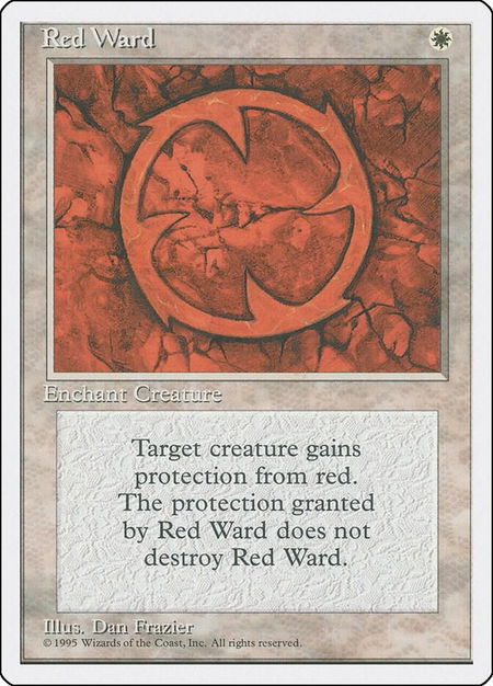 Red Ward trading card from Fourth Edition Red Ward - Fourth Edition Magic: The Gathering trading card