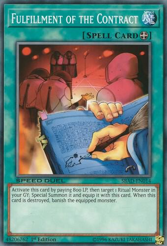 Fulfillment of the Contract - Speed Duel: Attack from the Deep YuGiOh trading card