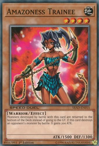 Amazoness Trainee trading card from Speed Duel: Attack from the Deep Amazoness Trainee - Speed Duel: Attack from the Deep YuGiOh trading card