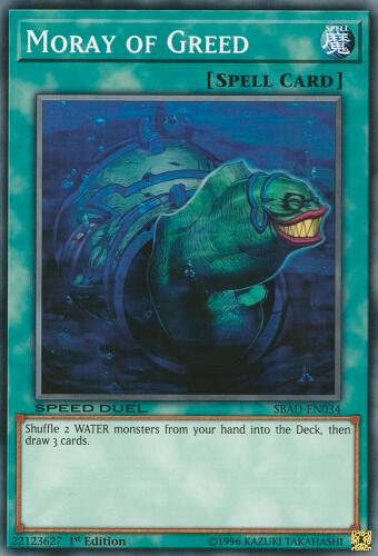 Moray of Greed - Speed Duel: Attack from the Deep YuGiOh trading card