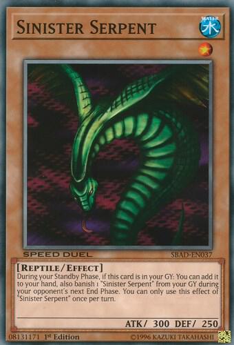Sinister Serpent trading card from Speed Duel: Attack from the Deep Sinister Serpent - Speed Duel: Attack from the Deep YuGiOh trading card