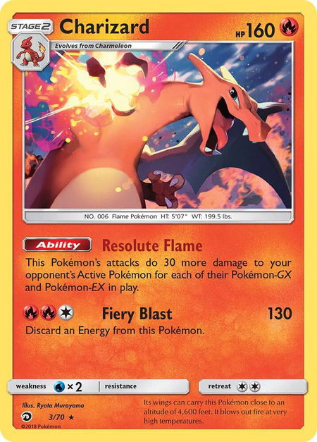 Charizard - 3/70 (Let's Play, Eevee!) trading card from Deck Exclusives Charizard - 3/70 (Let's Play, Eevee!) - Deck Exclusives Pokémon trading card