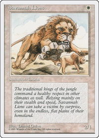 Savannah Lions - Fourth Edition (4ED) #48 - Rare Magic: The Gathering Trading Card