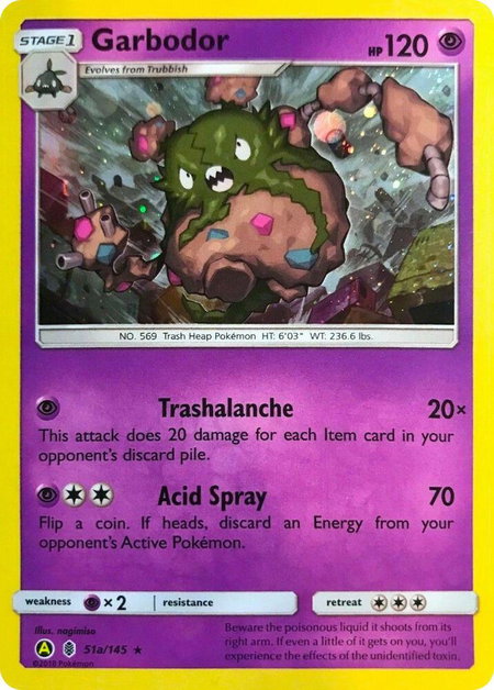 Garbodor - 51a/145 (Cosmos Holo) trading card from Alternate Art Promos Garbodor - 51a/145 (Cosmos Holo) - Alternate Art Promos Pokémon trading card