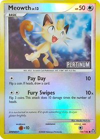 Meowth - 106/146 [Platinum] - Burger King Promos (BKP) #106/146 - Rare Pokémon Trading Card
