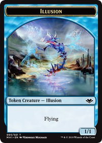 Illusion // Elephant Double-Sided Token - Modern Horizons (MH1) #5 // 12 - Token Magic: The Gathering Trading Card