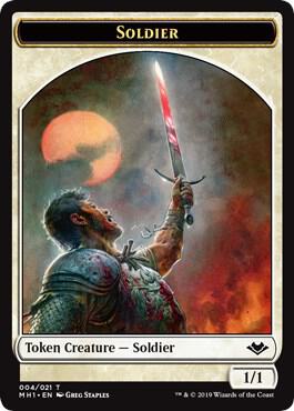 Soldier // Emblem - Serra the Benevolent Double-Sided Token - Modern Horizons Magic: The Gathering trading card