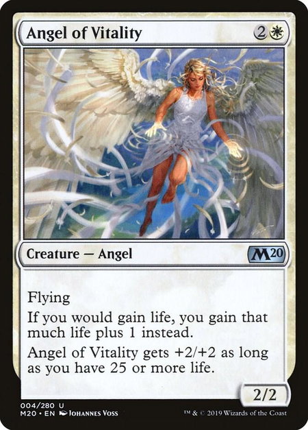 Angel of Vitality trading card from Core Set 2020 Angel of Vitality - Core Set 2020 Magic: The Gathering trading card