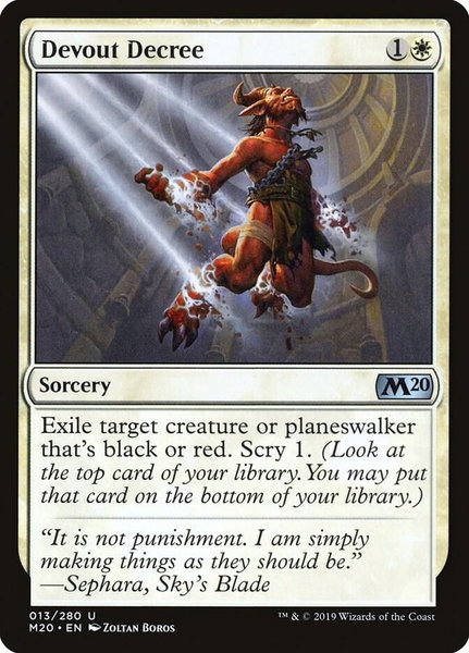 Devout Decree trading card from Core Set 2020 Devout Decree - Core Set 2020 Magic: The Gathering trading card