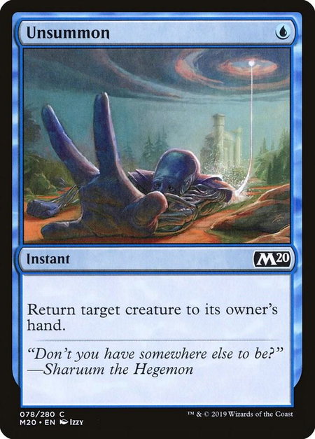 Unsummon - Core Set 2020 Magic: The Gathering trading card