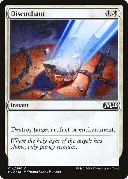 Disenchant trading card from Core Set 2020 Disenchant - Core Set 2020 Magic: The Gathering trading card