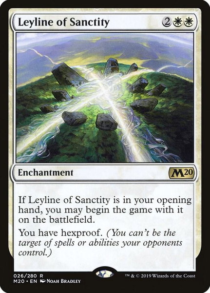Leyline of Sanctity trading card from Core Set 2020 Leyline of Sanctity - Core Set 2020 Magic: The Gathering trading card
