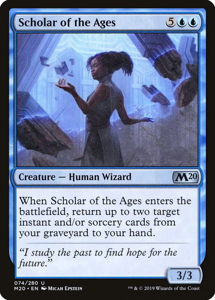 Scholar of the Ages trading card from Core Set 2020 Scholar of the Ages - Core Set 2020 Magic: The Gathering trading card