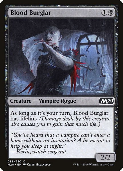 Blood Burglar trading card from Core Set 2020 Blood Burglar - Core Set 2020 Magic: The Gathering trading card