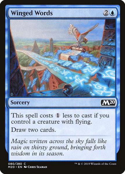 Winged Words trading card from Core Set 2020 Winged Words - Core Set 2020 Magic: The Gathering trading card