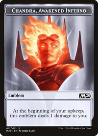 Emblem - Chandra, Awakened Inferno - Core Set 2020 (M20) #11 - Token Magic: The Gathering Trading Card