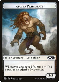 Ajani's Pridemate Token - Core Set 2020 (M20) #1 - Token Magic: The Gathering Trading Card