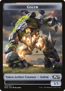 Golem Token - Core Set 2020 (M20) #9 - Token Magic: The Gathering Trading Card