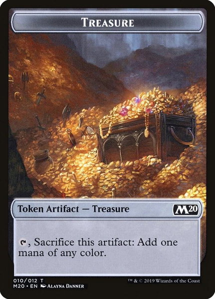 Treasure Token trading card from Core Set 2020 Treasure Token - Core Set 2020 Magic: The Gathering trading card