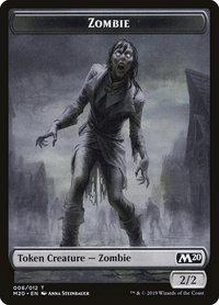 Zombie Token - Core Set 2020 (M20) #6 - Token Magic: The Gathering Trading Card