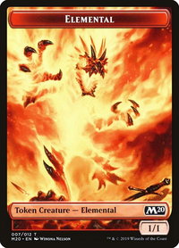 Elemental Token - Core Set 2020 (M20) #7 - Token Magic: The Gathering Trading Card