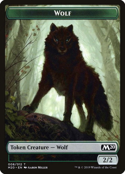 Wolf Token - Core Set 2020 Magic: The Gathering trading card