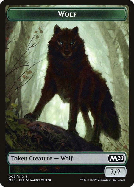 Wolf Token trading card from Core Set 2020 Wolf Token - Core Set 2020 Magic: The Gathering trading card