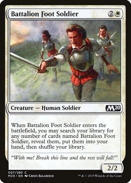Battalion Foot Soldier trading card from Core Set 2020 Battalion Foot Soldier - Core Set 2020 Magic: The Gathering trading card