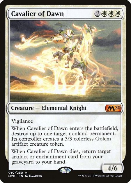 Cavalier of Dawn - Core Set 2020 Magic: The Gathering trading card