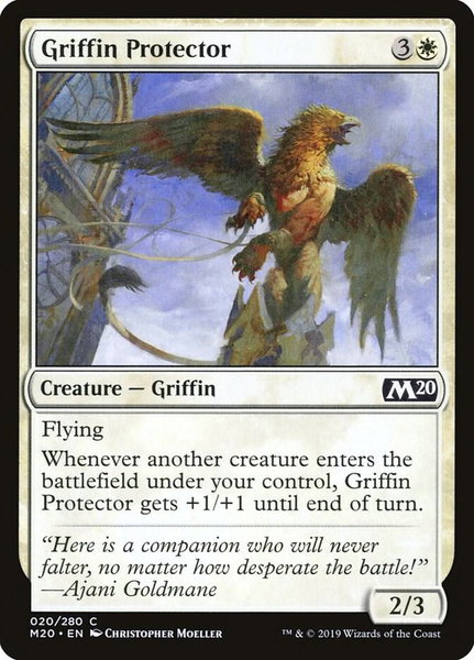Griffin Protector trading card from Core Set 2020 Griffin Protector - Core Set 2020 Magic: The Gathering trading card