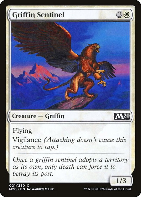 Griffin Sentinel - Core Set 2020 Magic: The Gathering trading card