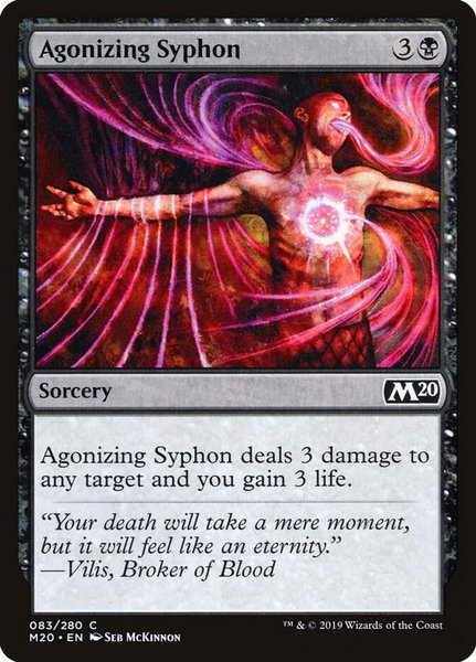 Agonizing Syphon trading card from Core Set 2020 Agonizing Syphon - Core Set 2020 Magic: The Gathering trading card