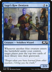 Sage's Row Denizen - Core Set 2020 (M20) #73 - Common Magic: The Gathering Trading Card