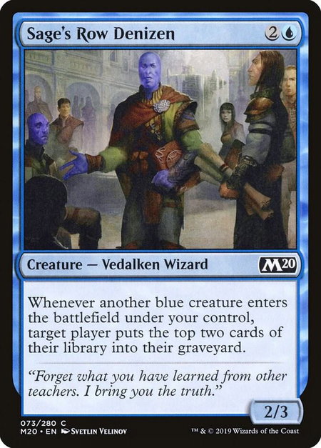 Sage's Row Denizen - Core Set 2020 Magic: The Gathering trading card