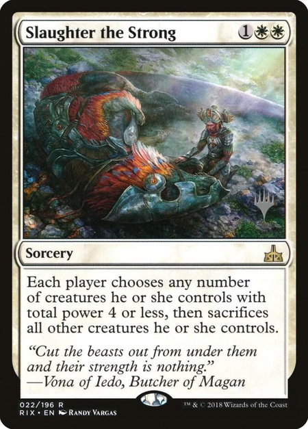 Slaughter the Strong trading card from Promo Pack: Core Set 2020 Slaughter the Strong - Promo Pack: Core Set 2020 Magic: The Gathering trading card