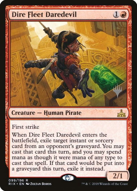 Dire Fleet Daredevil trading card from Promo Pack: Core Set 2020 Dire Fleet Daredevil - Promo Pack: Core Set 2020 Magic: The Gathering trading card
