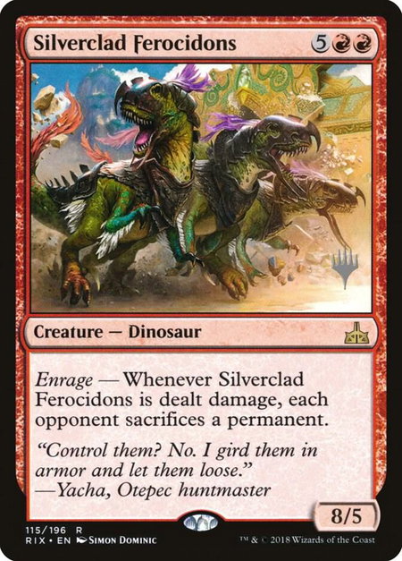 Silverclad Ferocidons trading card from Promo Pack: Core Set 2020 Silverclad Ferocidons - Promo Pack: Core Set 2020 Magic: The Gathering trading card