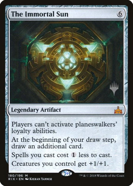 The Immortal Sun trading card from Promo Pack: Core Set 2020 The Immortal Sun - Promo Pack: Core Set 2020 Magic: The Gathering trading card