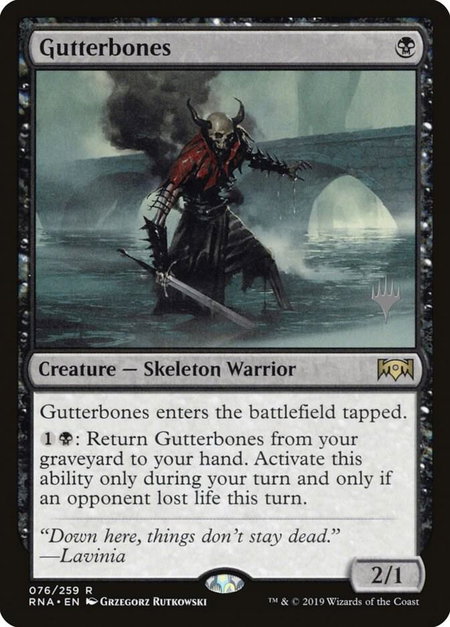 Gutterbones trading card from Promo Pack: Core Set 2020 Gutterbones - Promo Pack: Core Set 2020 Magic: The Gathering trading card