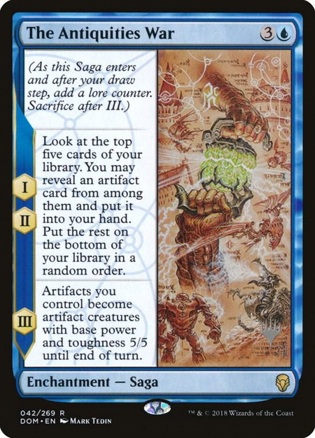 The Antiquities War trading card from Promo Pack: Core Set 2020 The Antiquities War - Promo Pack: Core Set 2020 Magic: The Gathering trading card